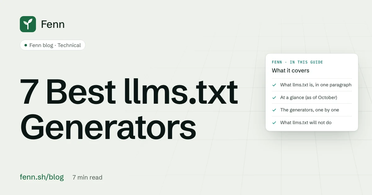 7 Best llms.txt Generators