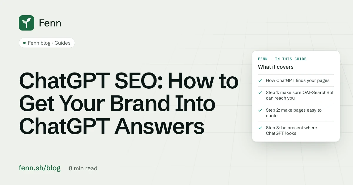 ChatGPT SEO: How to Get Your Brand Into ChatGPT Answers